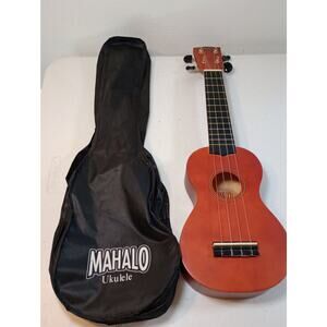 Maholo Ukulele Tangerine Orange Nubone U-30BR with Black Carry Case